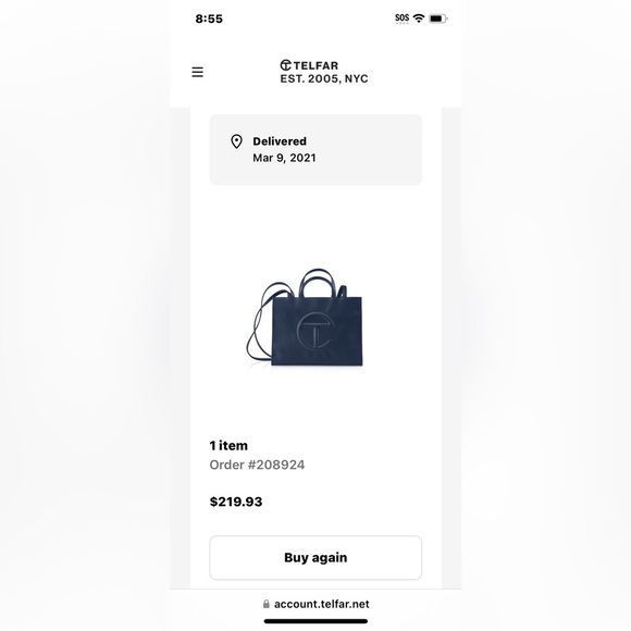 Telfar Navy Blue Shopping Bag - Picture 3 of 3